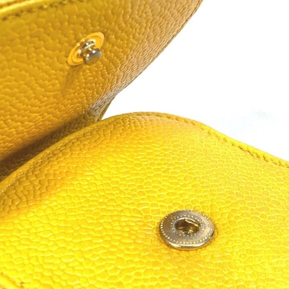 CHANEL Pouch CC Accessory case pen case glasses case Caviar Leather yellow - Picture 9 of 13